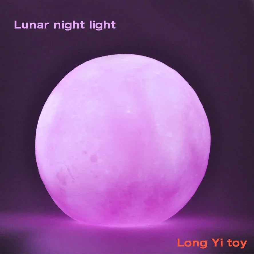 Cheng Rong LED Moon Lamp with Stand - Warm Glow, Adjustable Brightness, Battery-Powered, Ideal for Birthday, Halloween