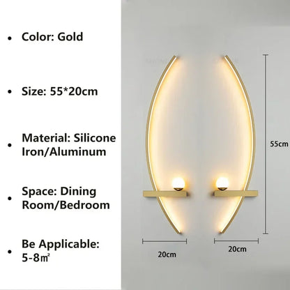 Nordic LED Wall Lamp Stripes Wall Sconce for Bedroom Bedside Living Room Study Stairs Home Decor Indoor Lighting Fixture Luster