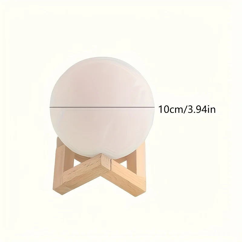 Cheng Rong LED Moon Lamp with Stand - Warm Glow, Adjustable Brightness, Battery-Powered, Ideal for Birthday, Halloween