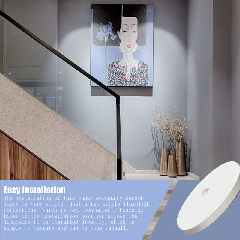 Motion Sensor Ceiling Light Bright Led Ceiling Light 15W Indoor Motion Light Sensor Light for Home Studio Hotel